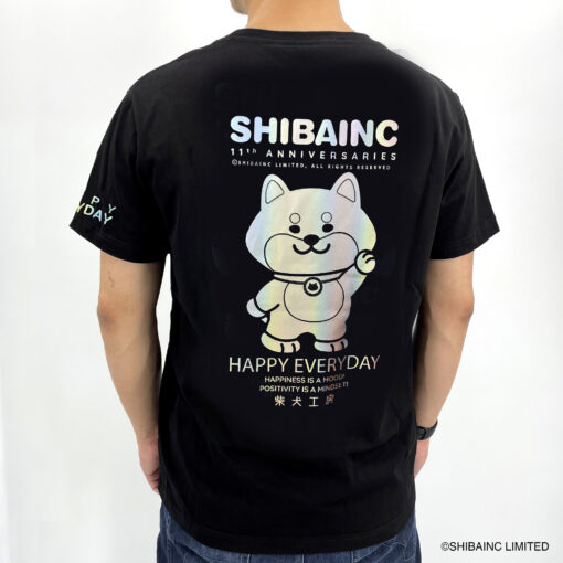 SHIBAINC 11th Anniversaries - Rainbow Reflective Graphic Print T-shirt - Image 4