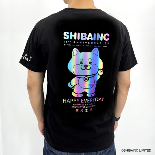 SHIBAINC 11th Anniversaries - Rainbow Reflective Graphic Print T-shirt