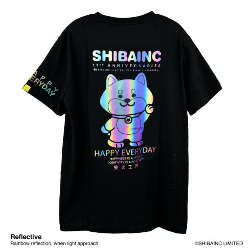 SHIBAINC 11th Anniversaries - Rainbow Reflective Graphic Print T-shirt - Image 7