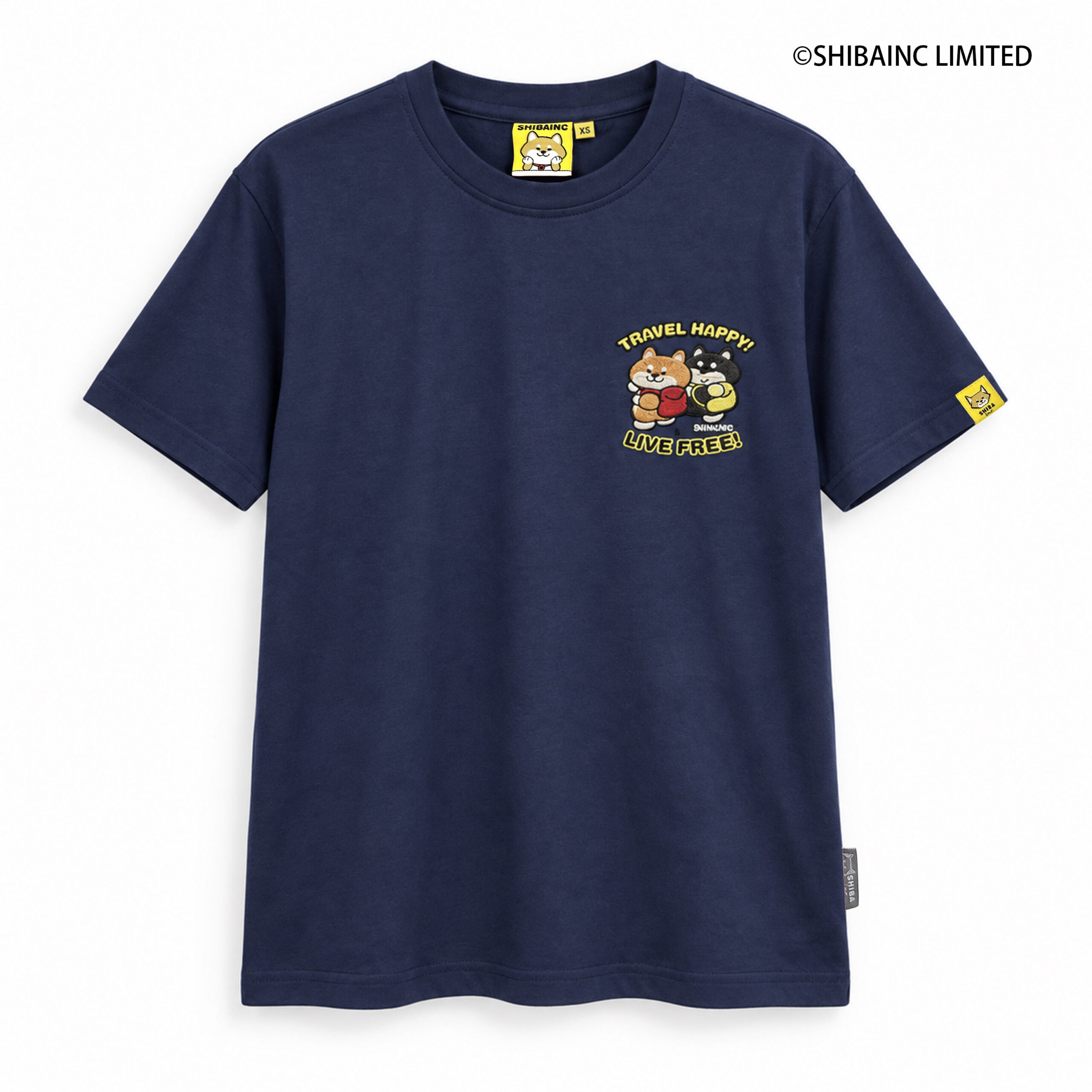 "TRAVEL HAPPY · LIVE FREE" SHIBE & BU embroidery graphic tee - Image 5